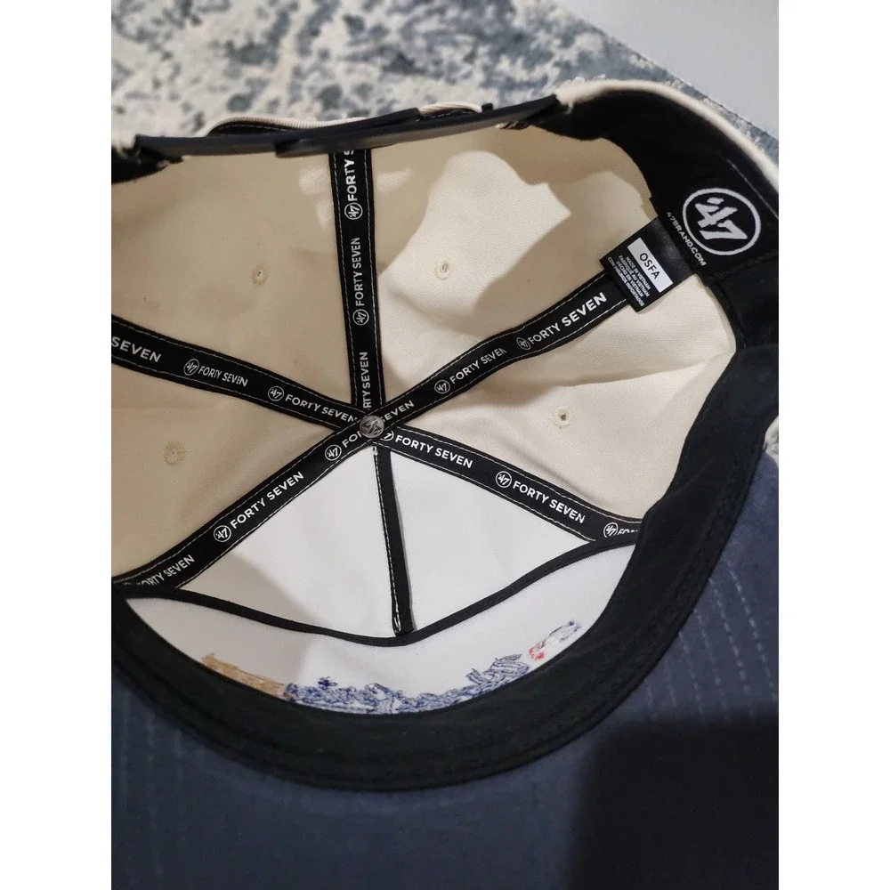 47 Brand MLB World Series 2022 Snapback Hat Cream Navy Blue OSFA Baseball Cap